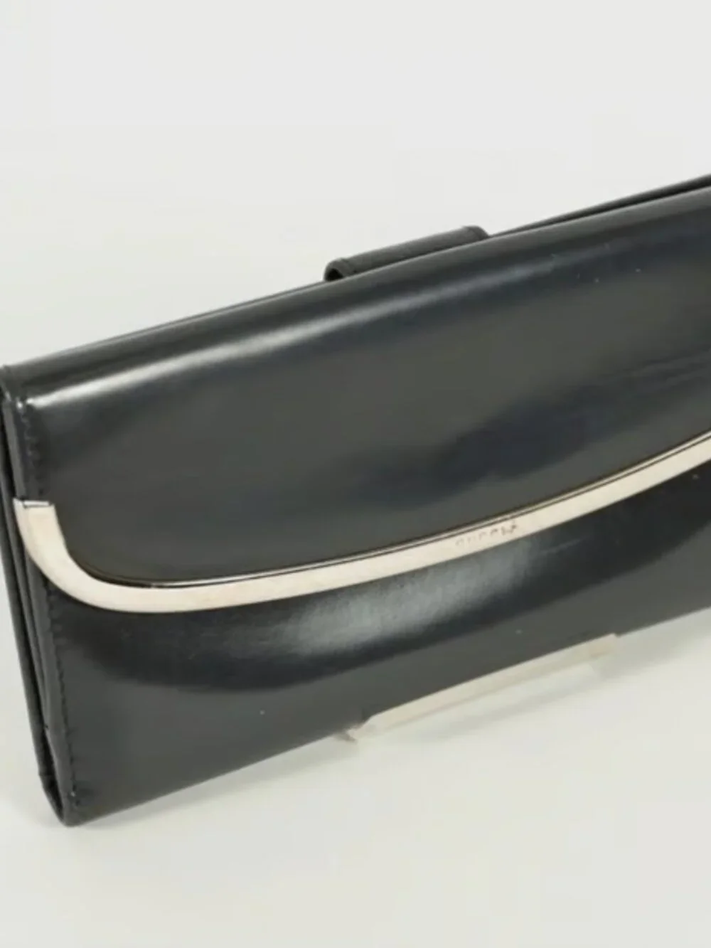 Gucci Blue Leather Wallet with Silver Hardware